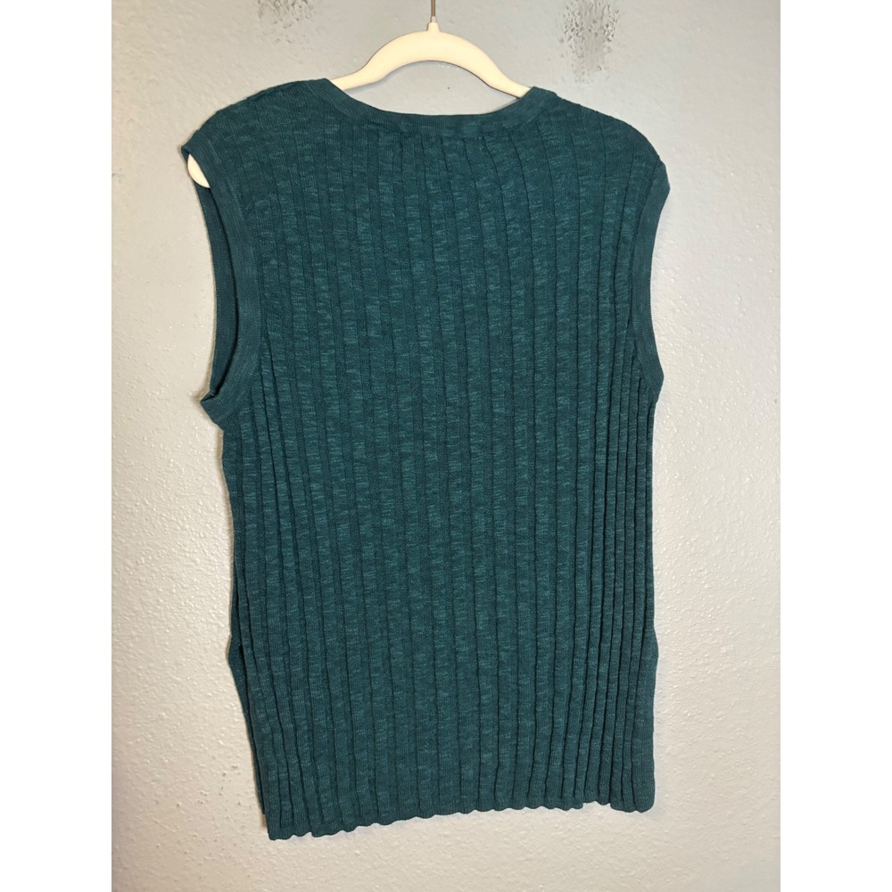 Free People Beach Veda Ribbed Knit V-Neck Sweater Vest Teal Green Small - Picture 6 of 7